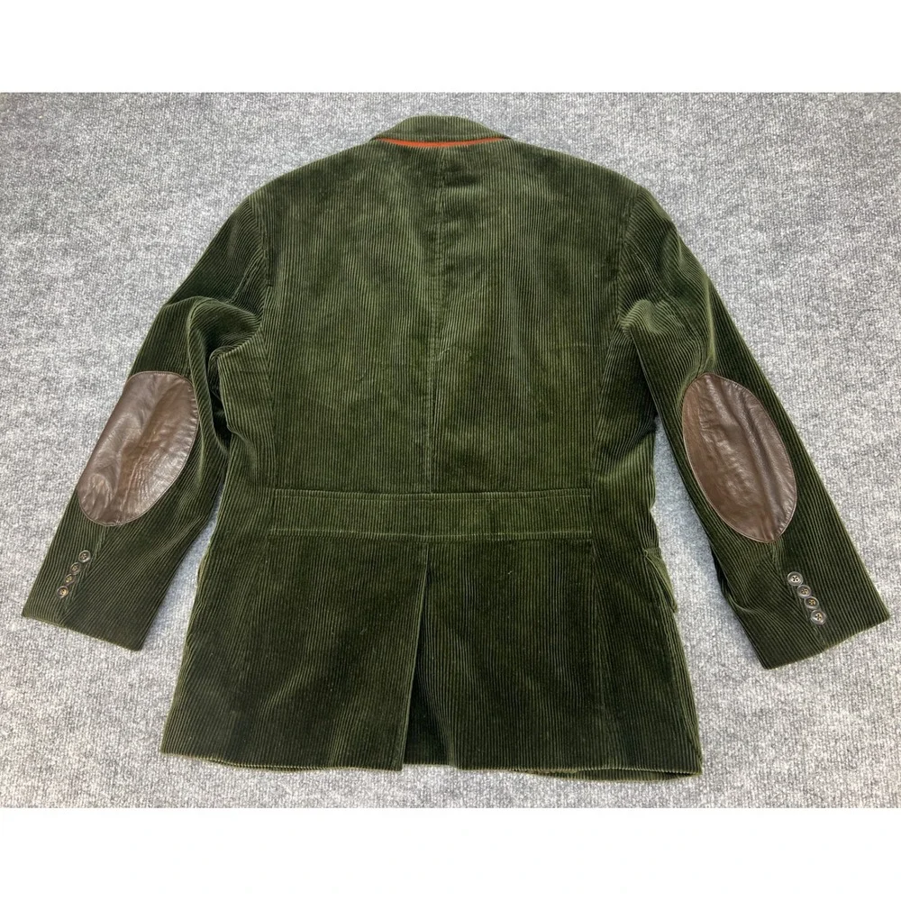 Polo Ralph Lauren Corduroy Blazer Mens 40R Green Good Wide Wale Sport Coat